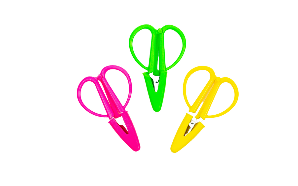 Travel Mini Super Snips Scissors With Protector Over Point Yellow Pink  Green ONE COUNT 