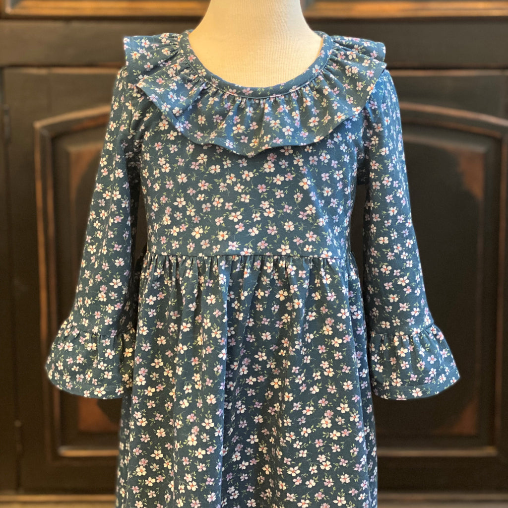 Ruffle Neck Kaki with Ruffle Sleeves