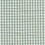 Sage green and white small gingham check woven cotton fabric swatch