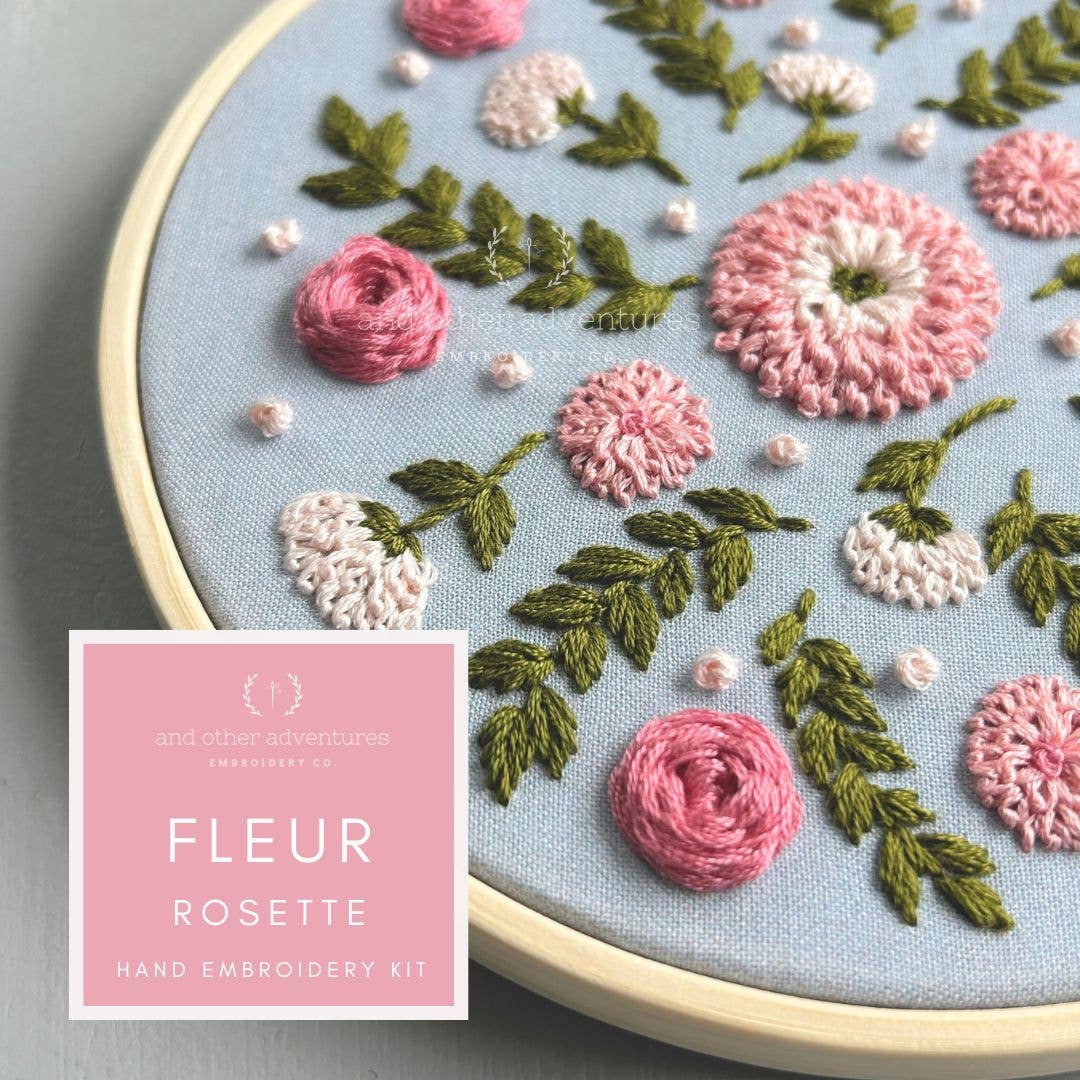 Hand Embroidery Kit - Fleur in Rosette