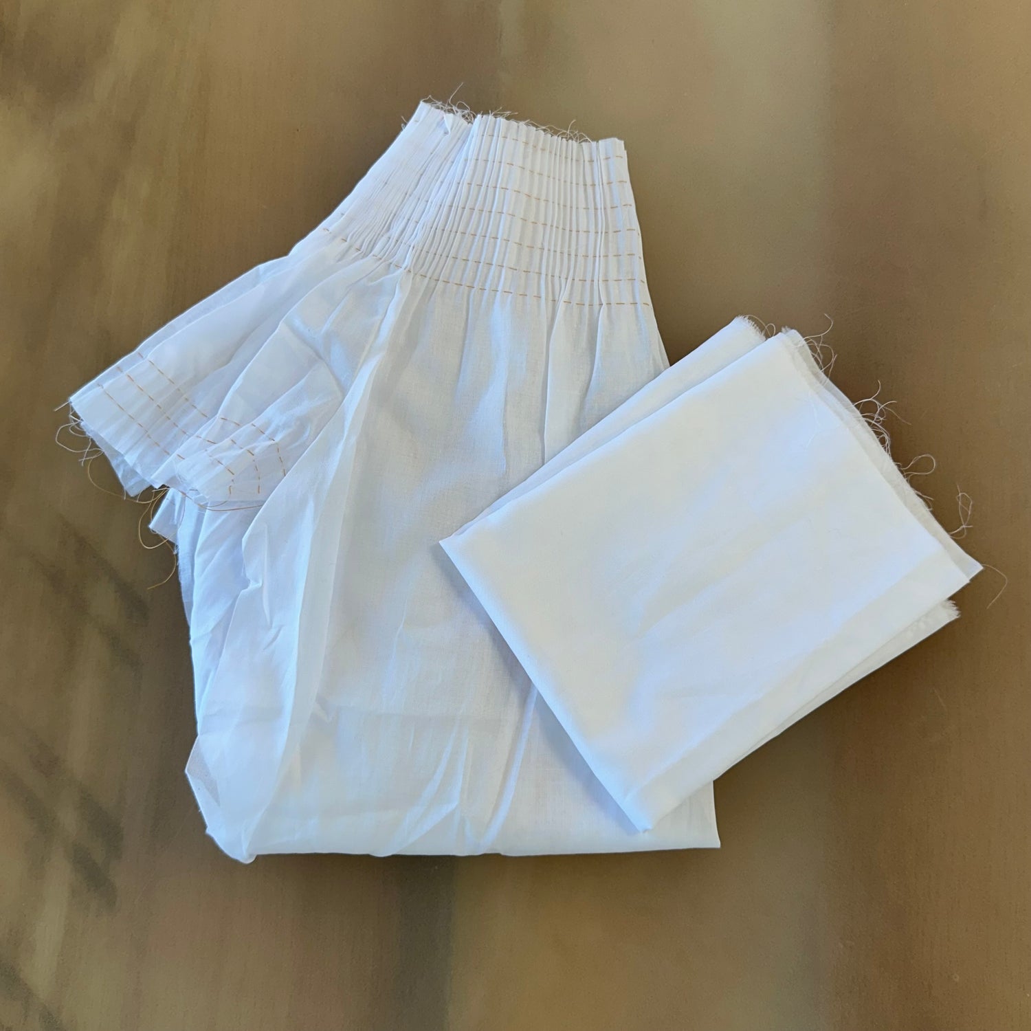 Bishop 3mo White Swiss Batiste Cut, Sew, Pleat Kit