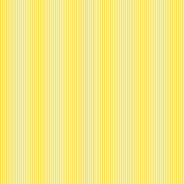 Bright yellow fabric with narrow vertical white pinstripes in a repeating pattern.