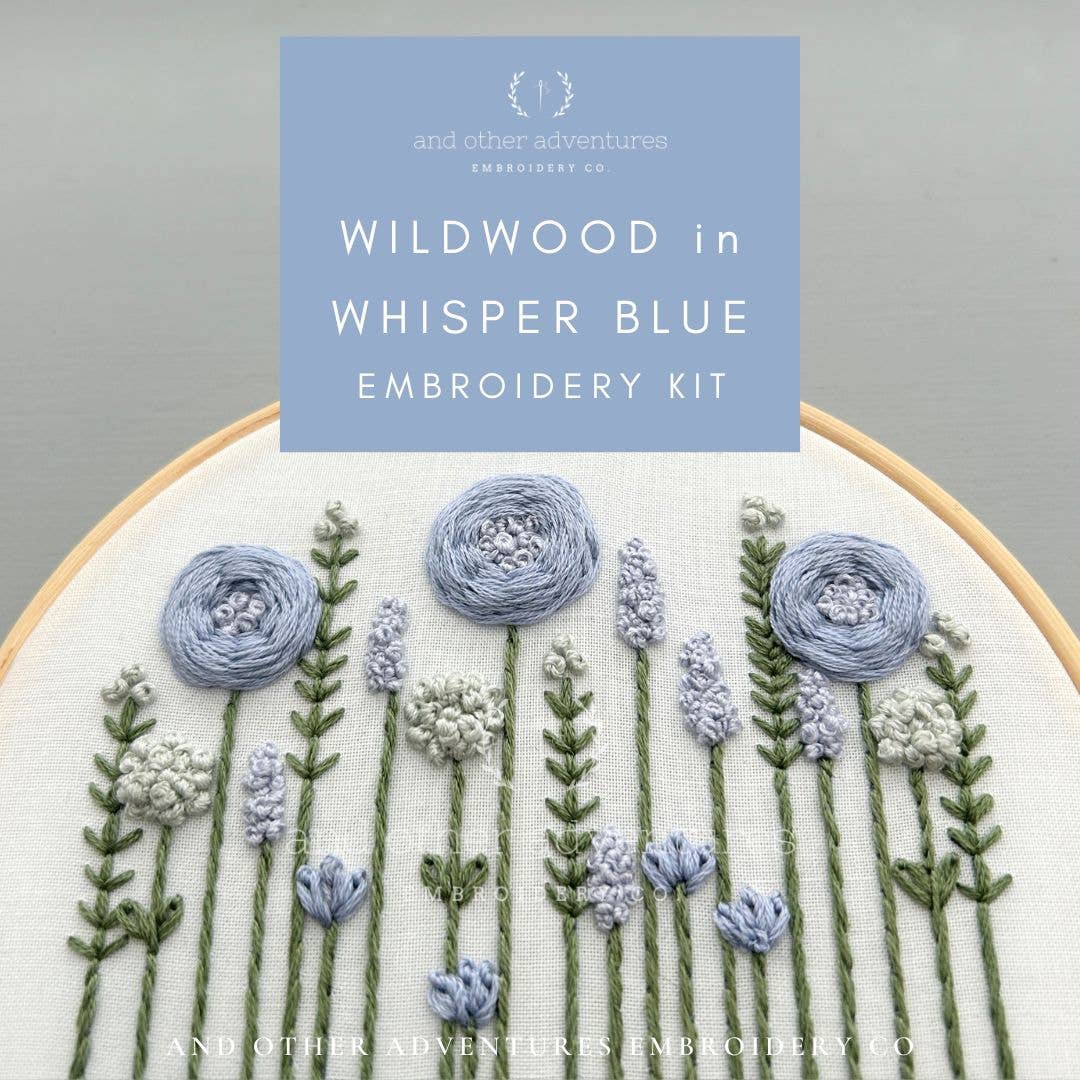 Hand Embroidery Kit - Wildwood in Whisper Blue
