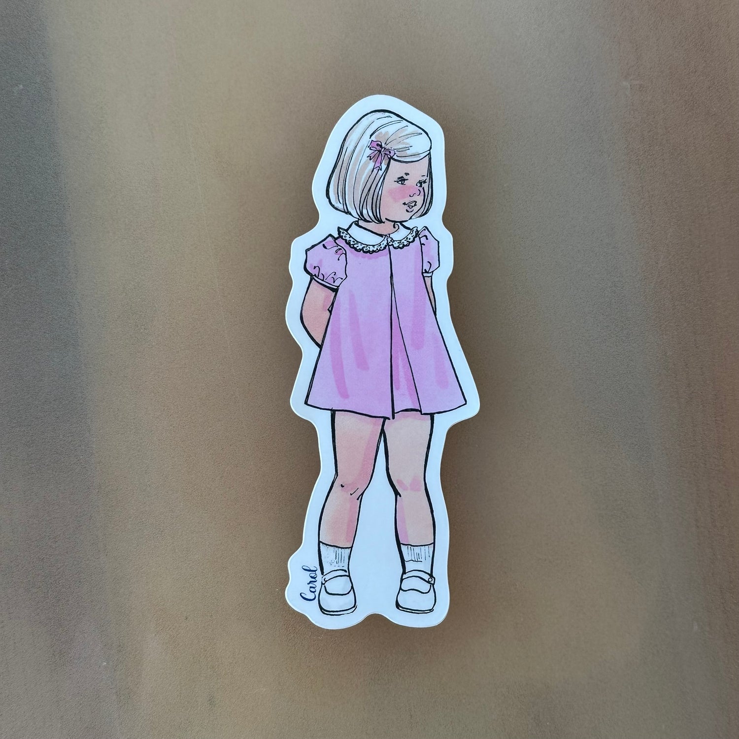 Carol Original Watercolor Art Sticker