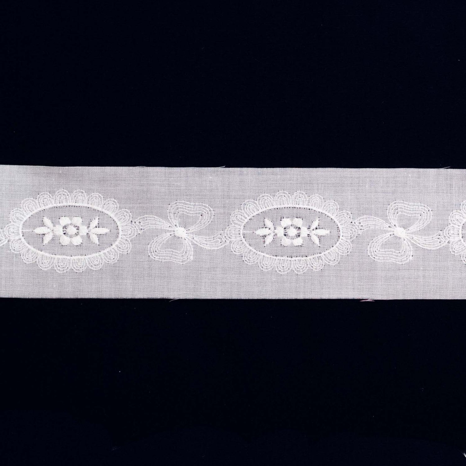 Swiss Embroidered Insertion 62856 White