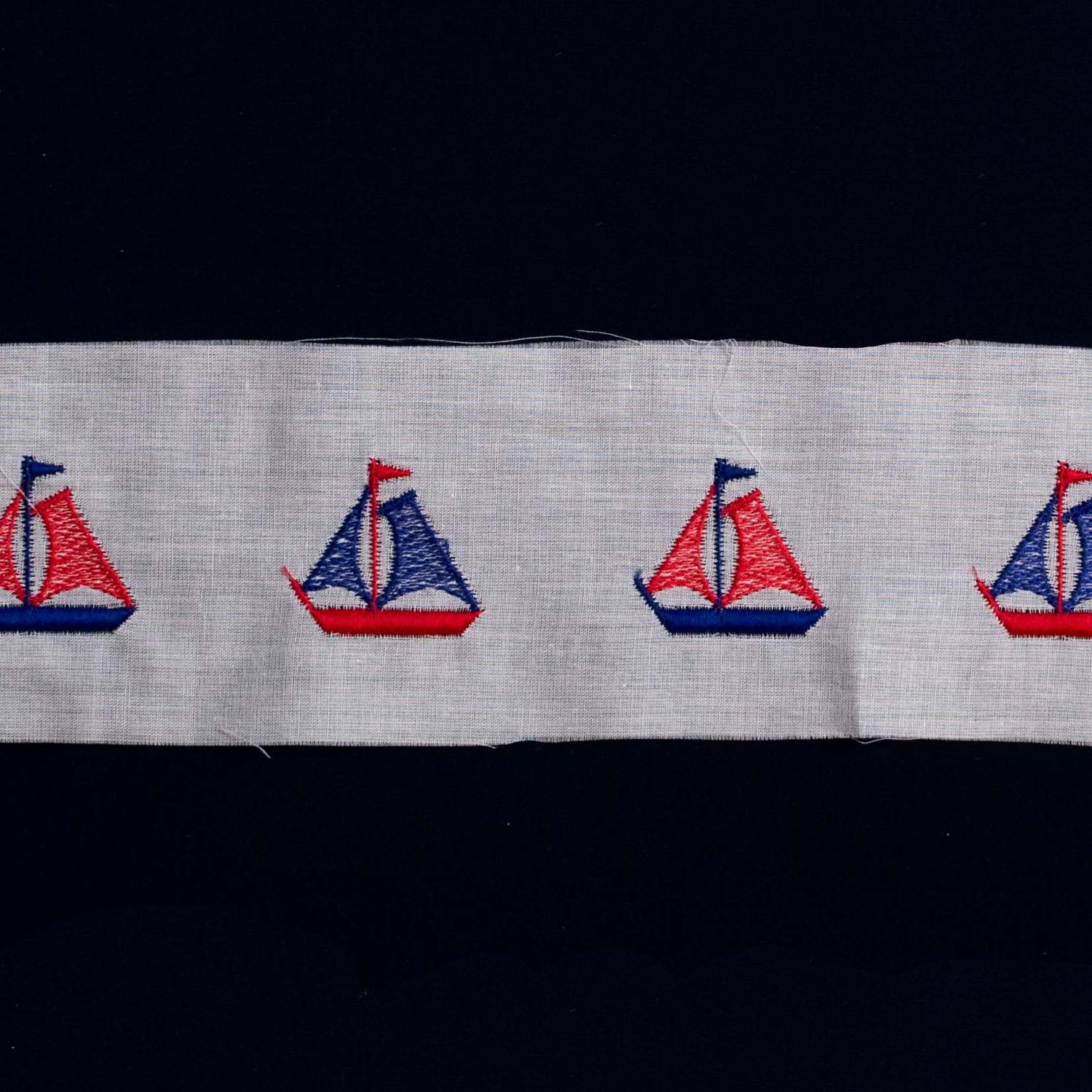 Swiss Embroidered Insertion Sailboats