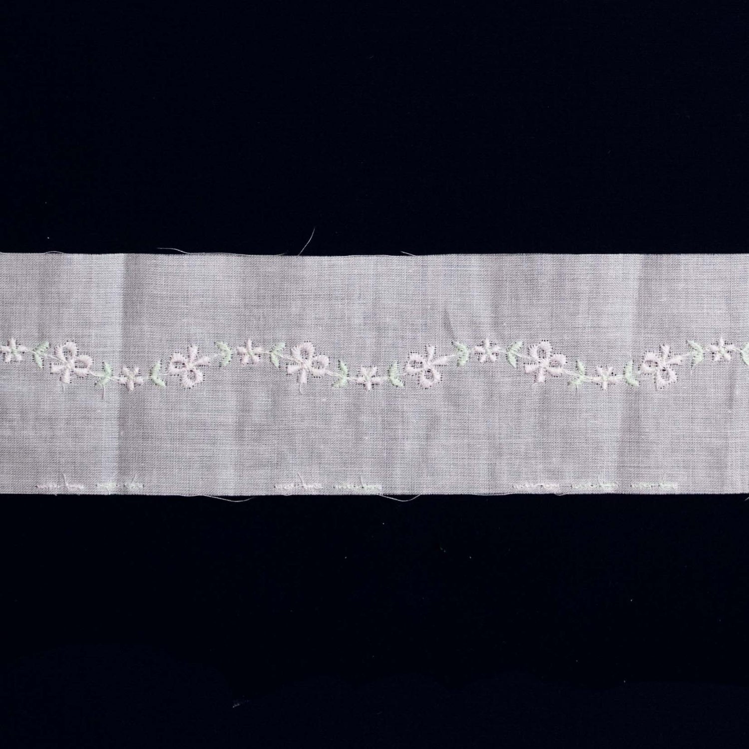 Swiss Embroidered Insertion Bow Pink