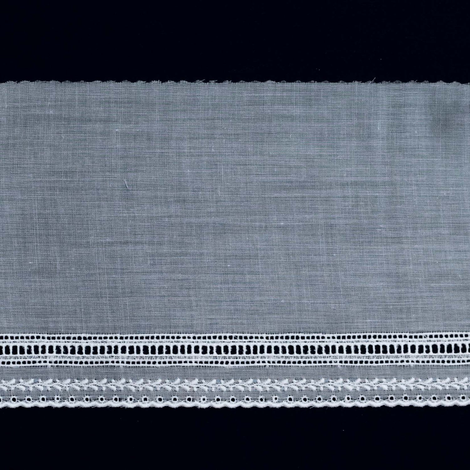 Swiss Embroidered Edging 61928 White Wide