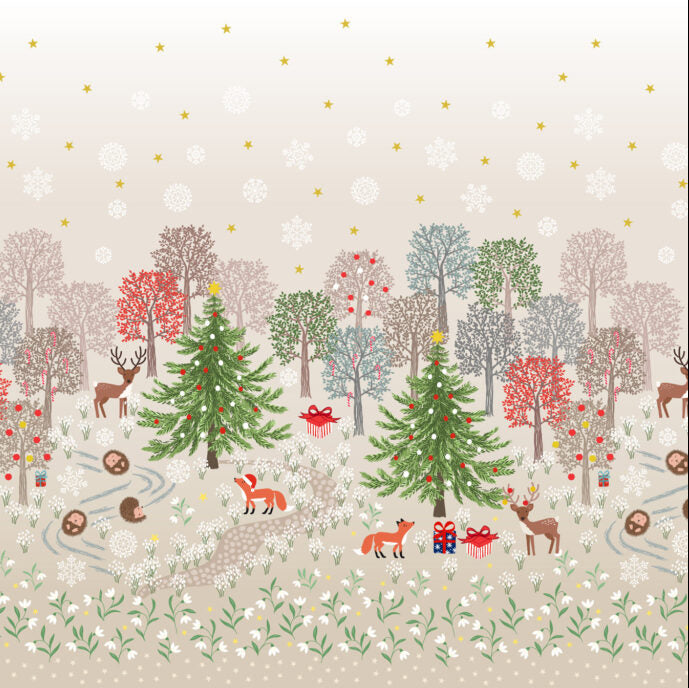 Christmas in Bluebell Wood Double Edge Border Panel