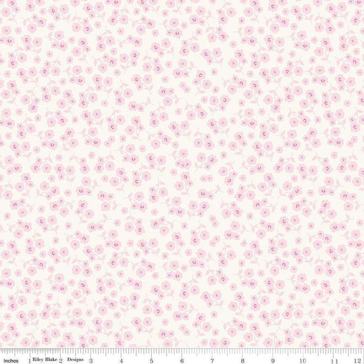 Remnant: 1 5/8 yd Picnic Florals Ditsy Carnation