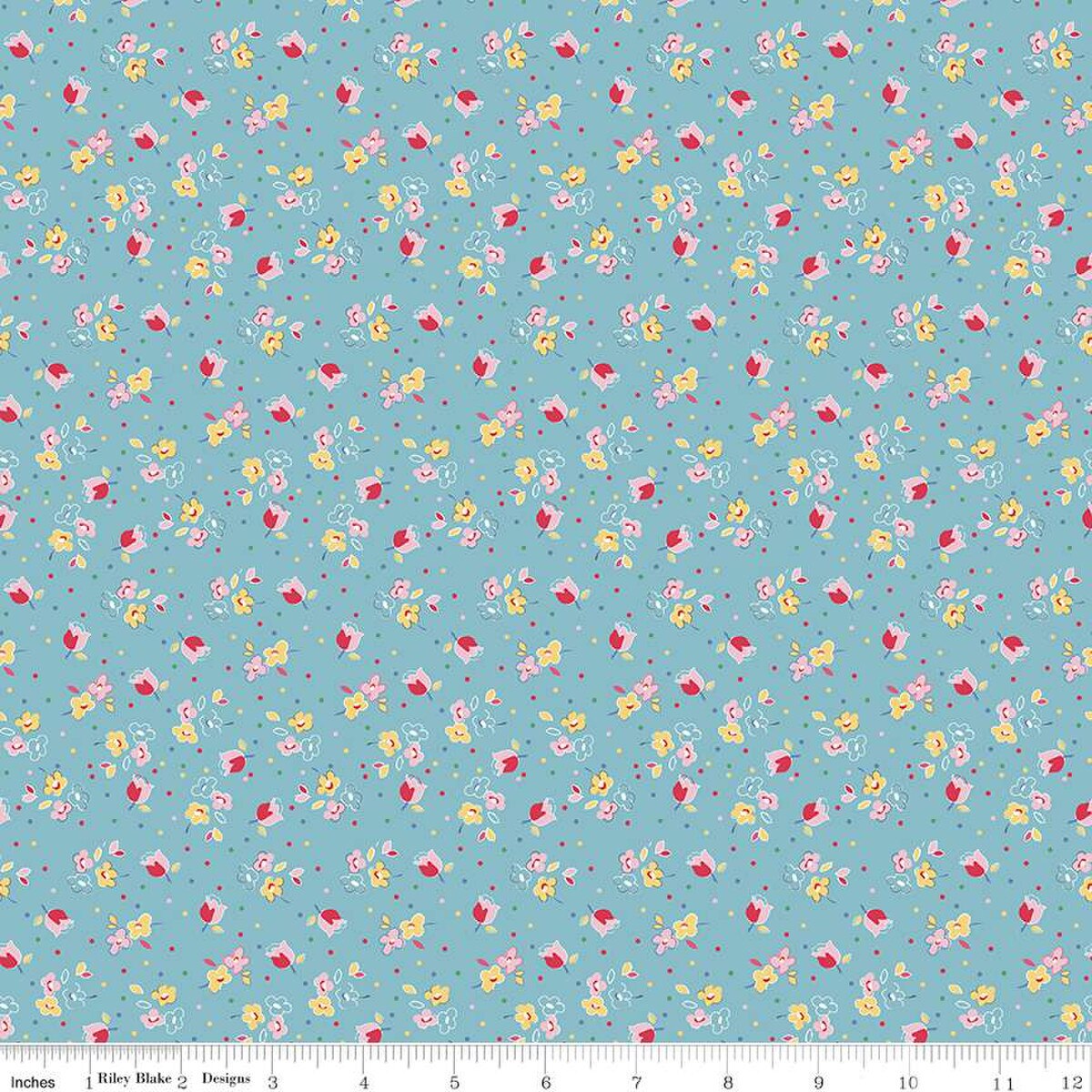 Simple Pleasures Calico Sweet Rose Aqua