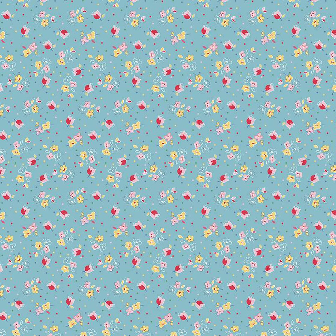 Simple Pleasures Calico Sweet Rose Aqua