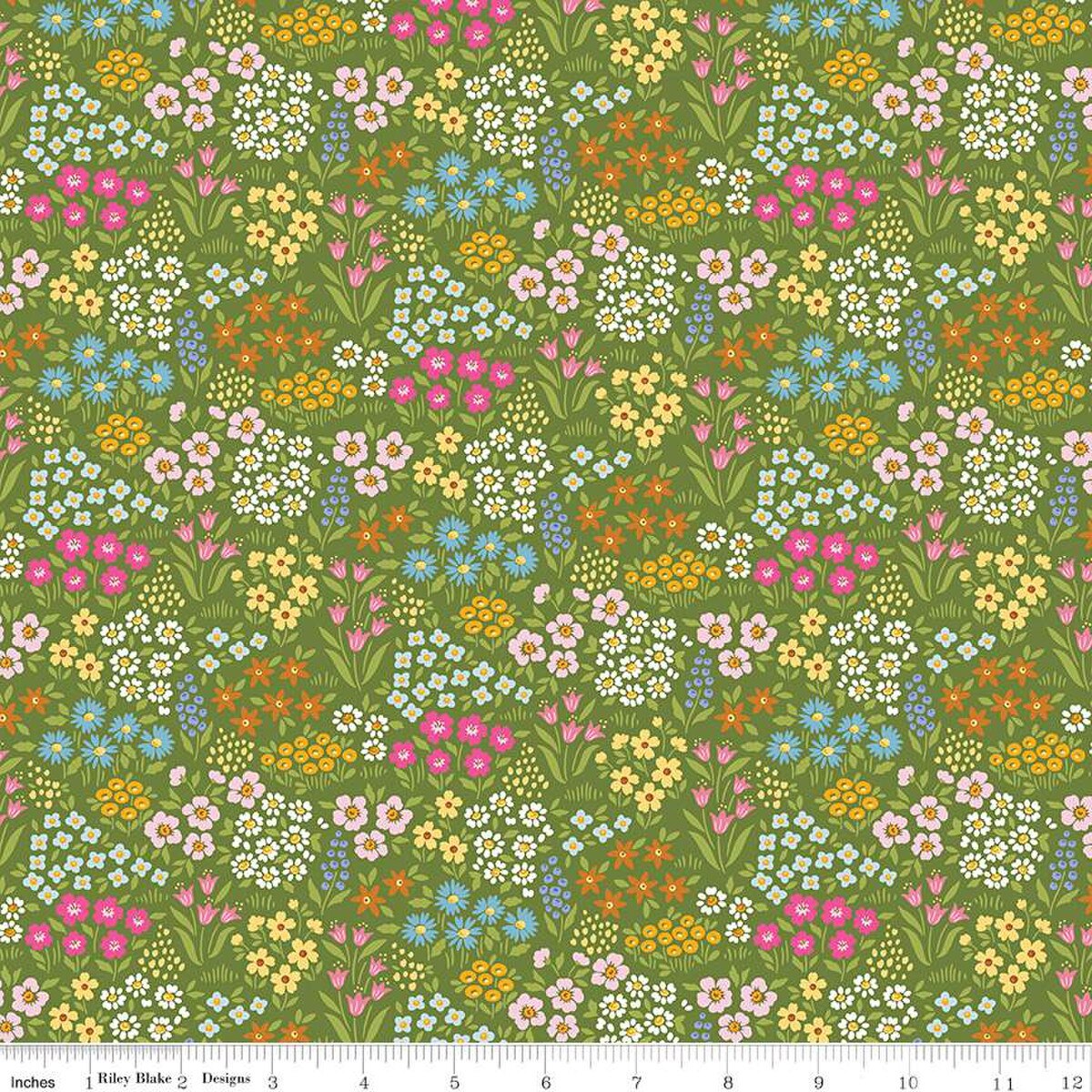 Little Darlin' Floral Fields Green