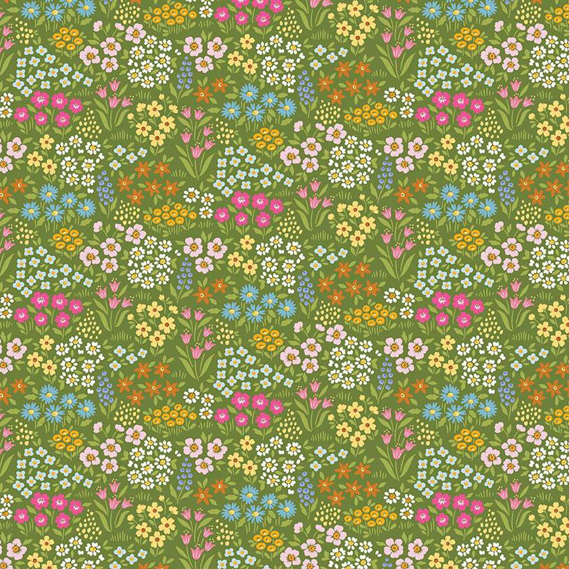 Little Darlin' Floral Fields Green