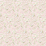 Pink floral fabric with leaping unicorns and green foliage on white background