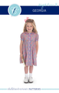 Georgia children's dress sewing pattern, floral smocked style, sizes 6 months to 8