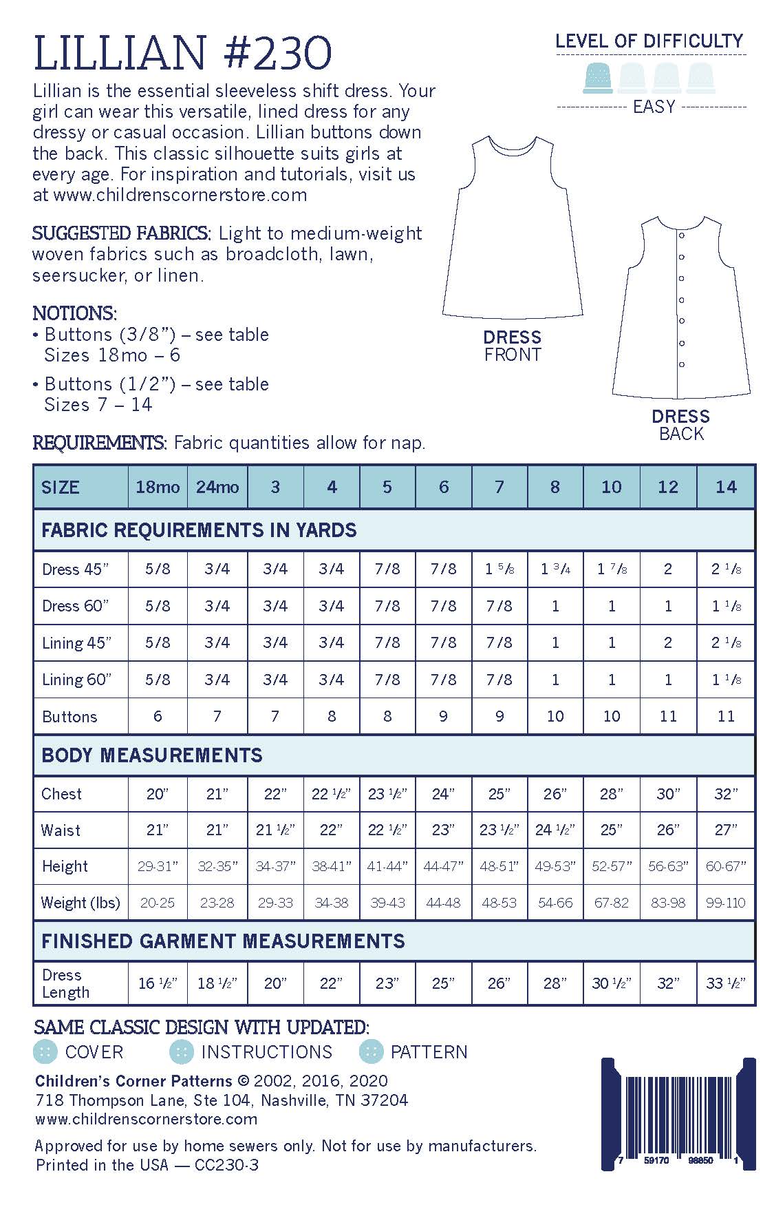 Lillian - Digital Download | Children Corner Patterns | Children