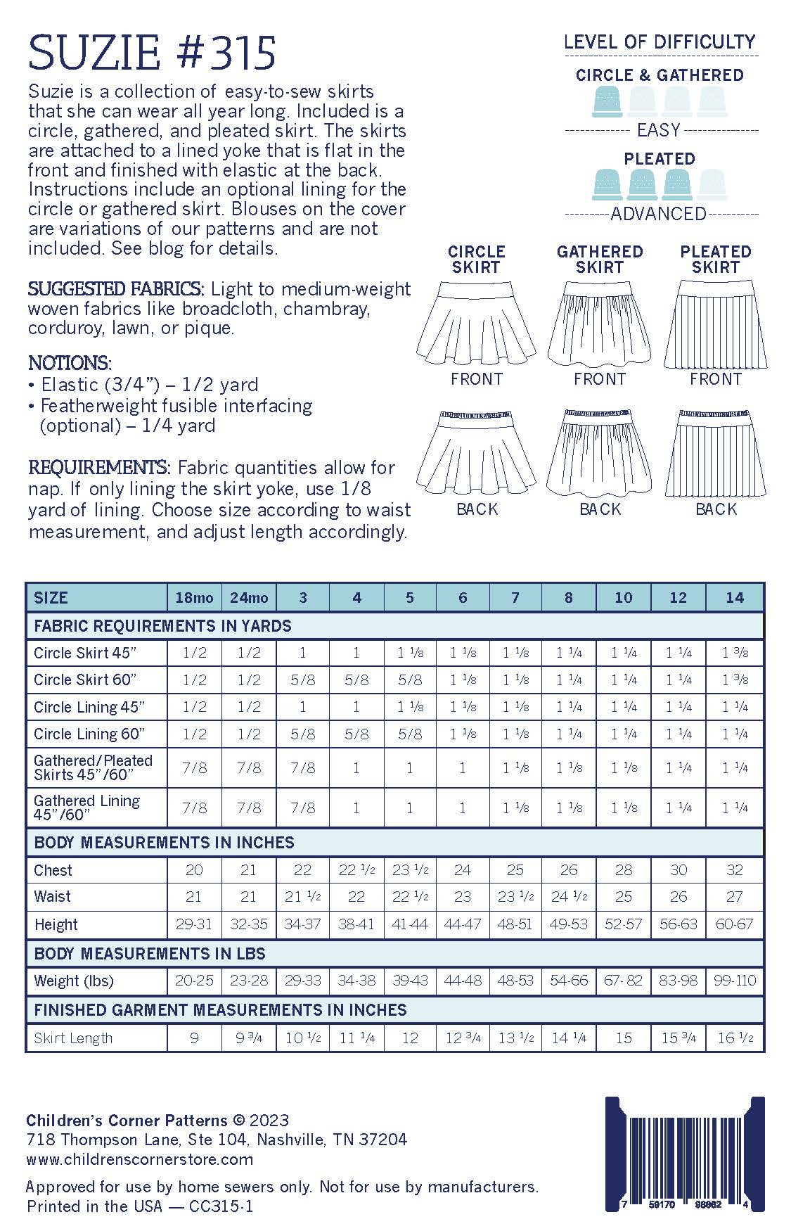 Suzie | Children's Corner Patterns – Children's Corner Store