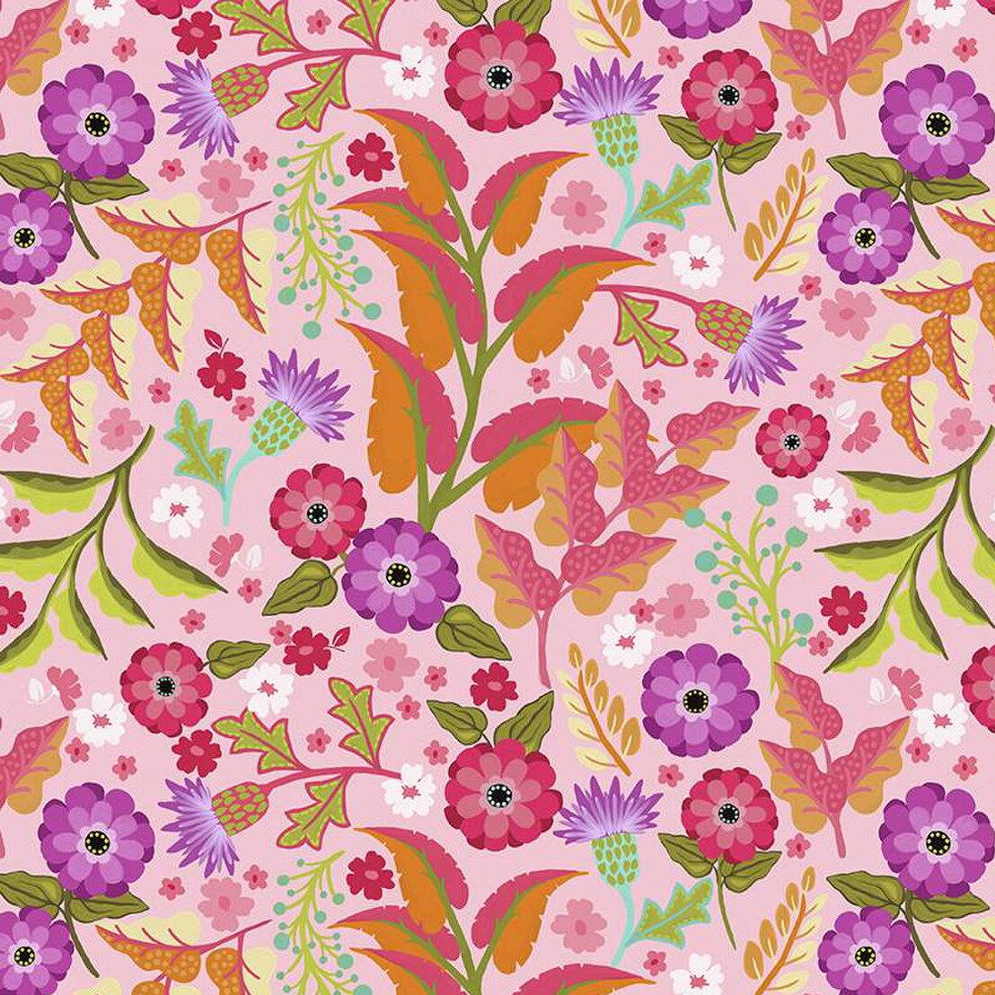 Zinnias Floral Pink