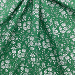 Liberty of London Capel Q fabric, green cotton with white ditsy floral print