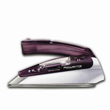 Rowenta First Class purple compact folding travel steam iron with dual voltage