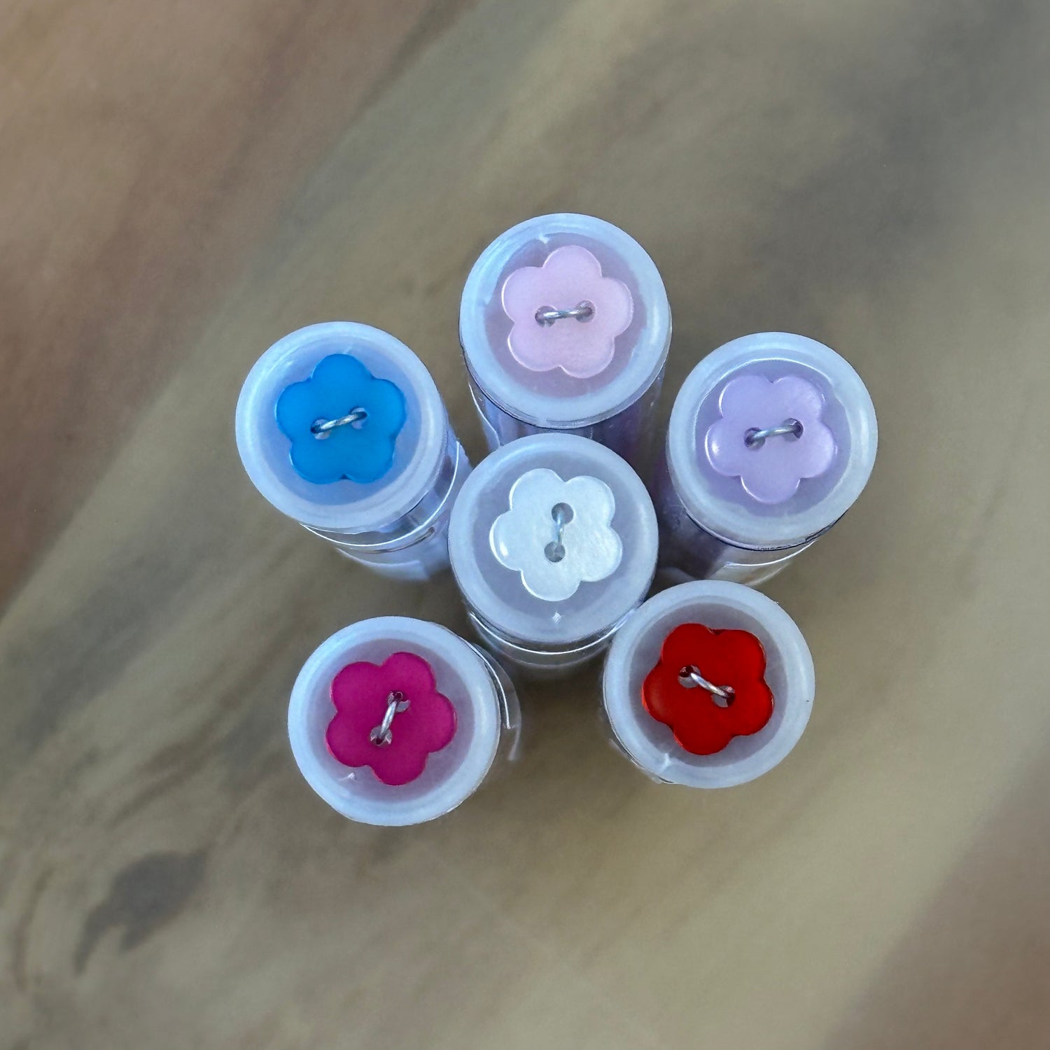 1/2" Flower Plastic Button