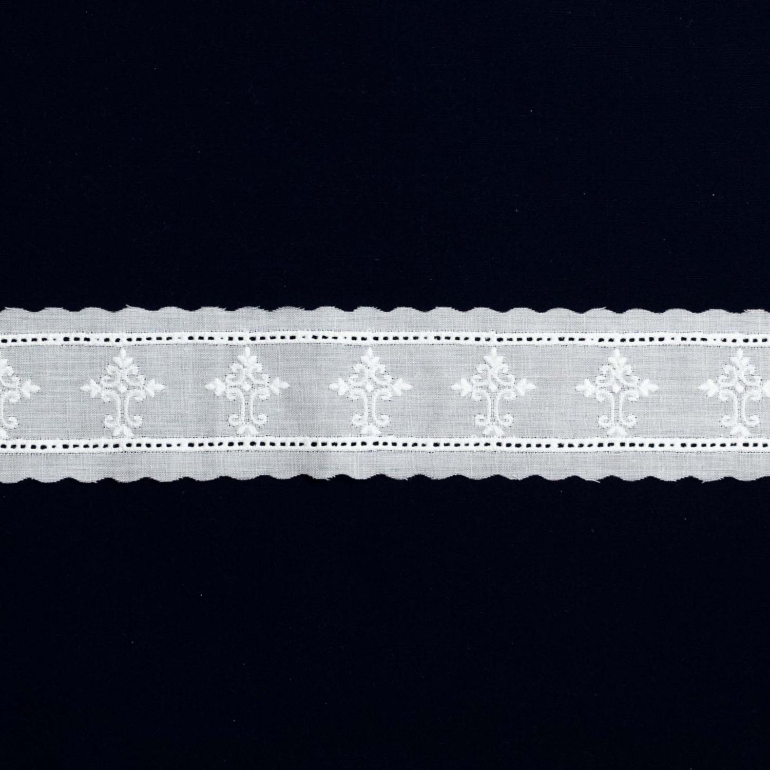 Swiss Embroidered Insertion Crosses