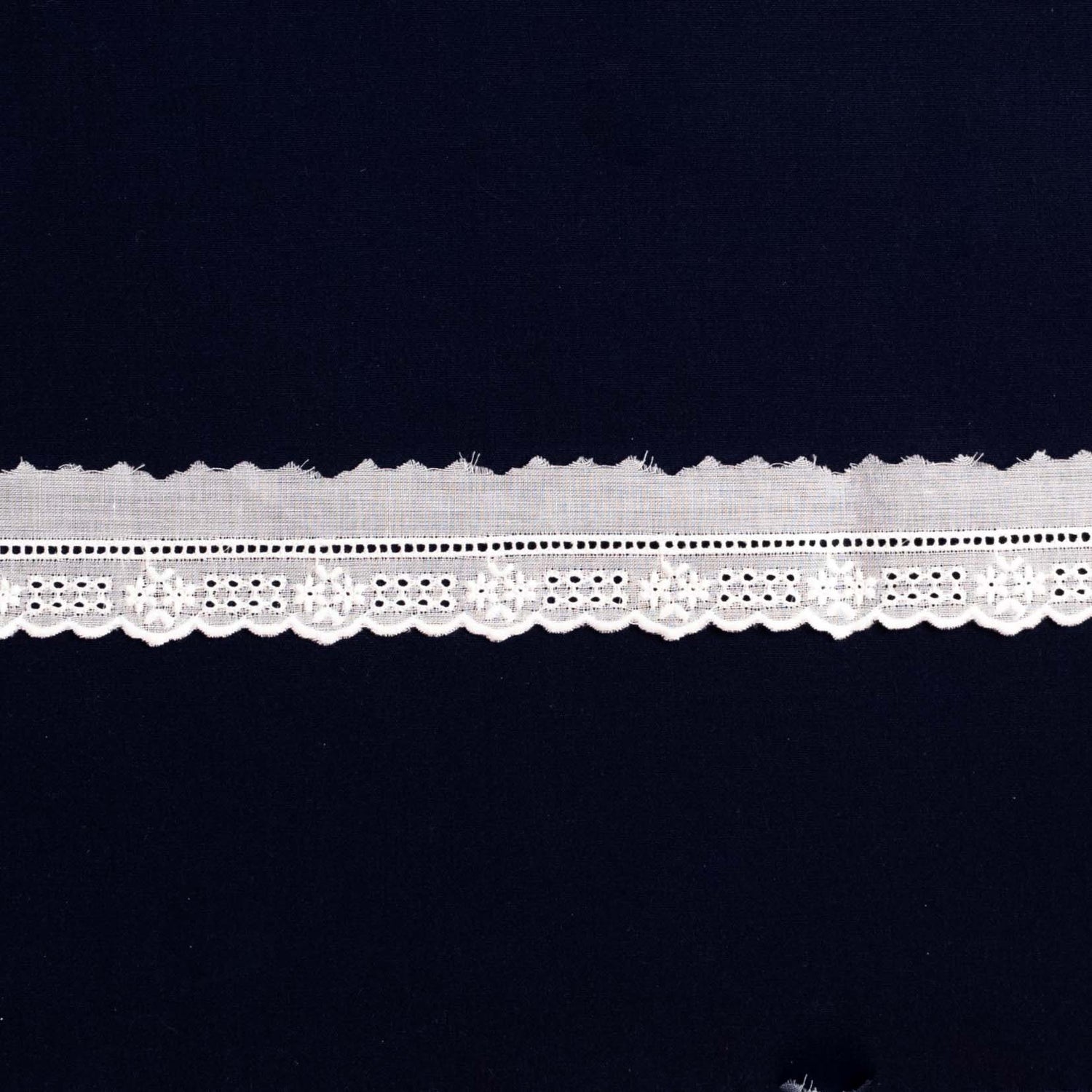Swiss Embroidered Edging with Entredeux 60803 White