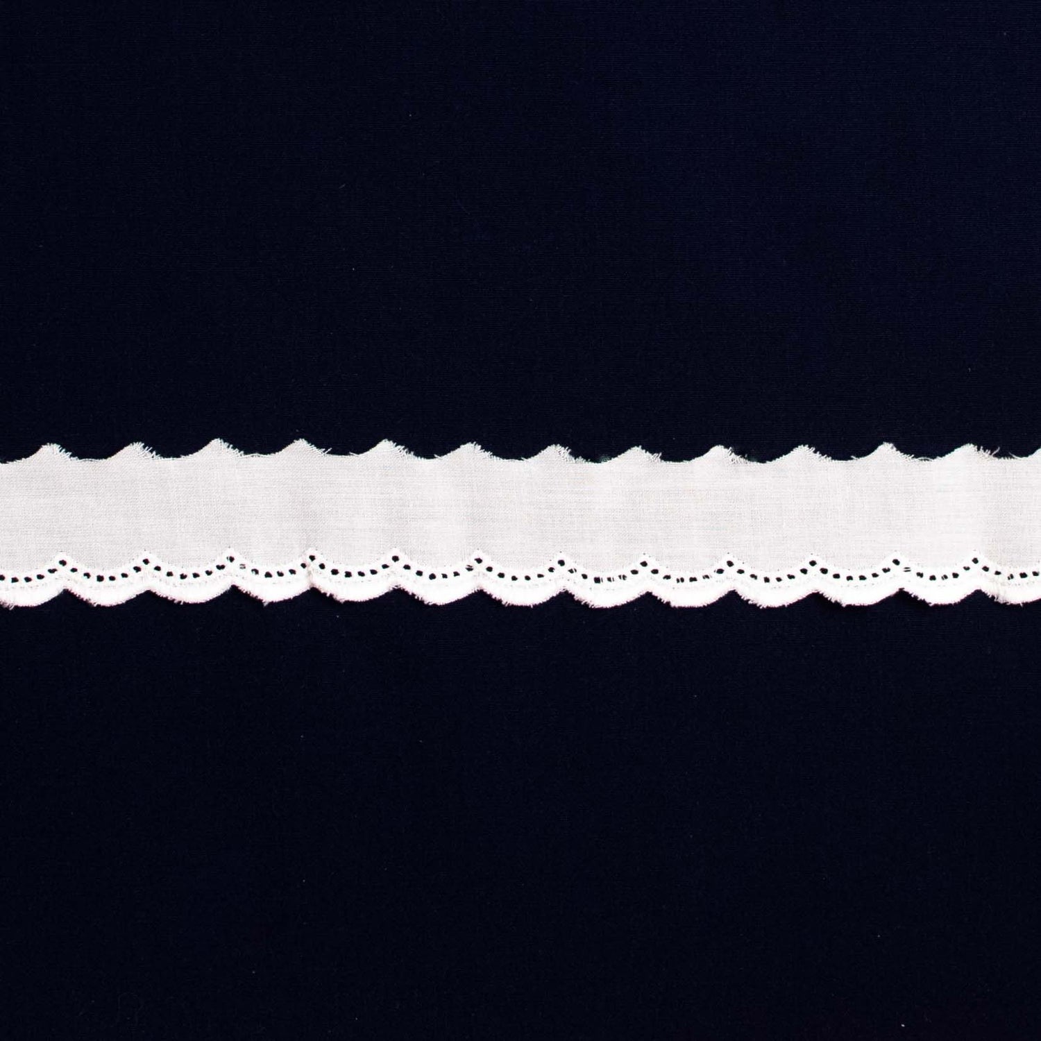 Swiss Embroidered Edging Scalloped 64093 White