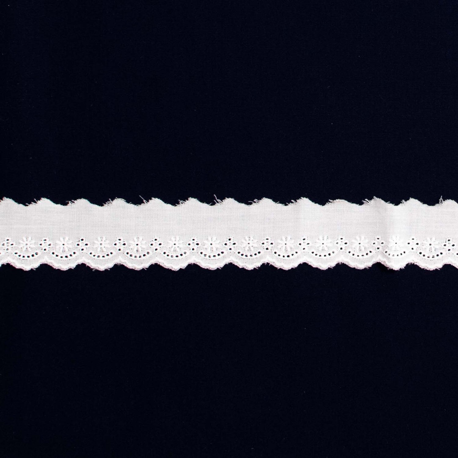 Swiss Embroidered Edging 40124 White