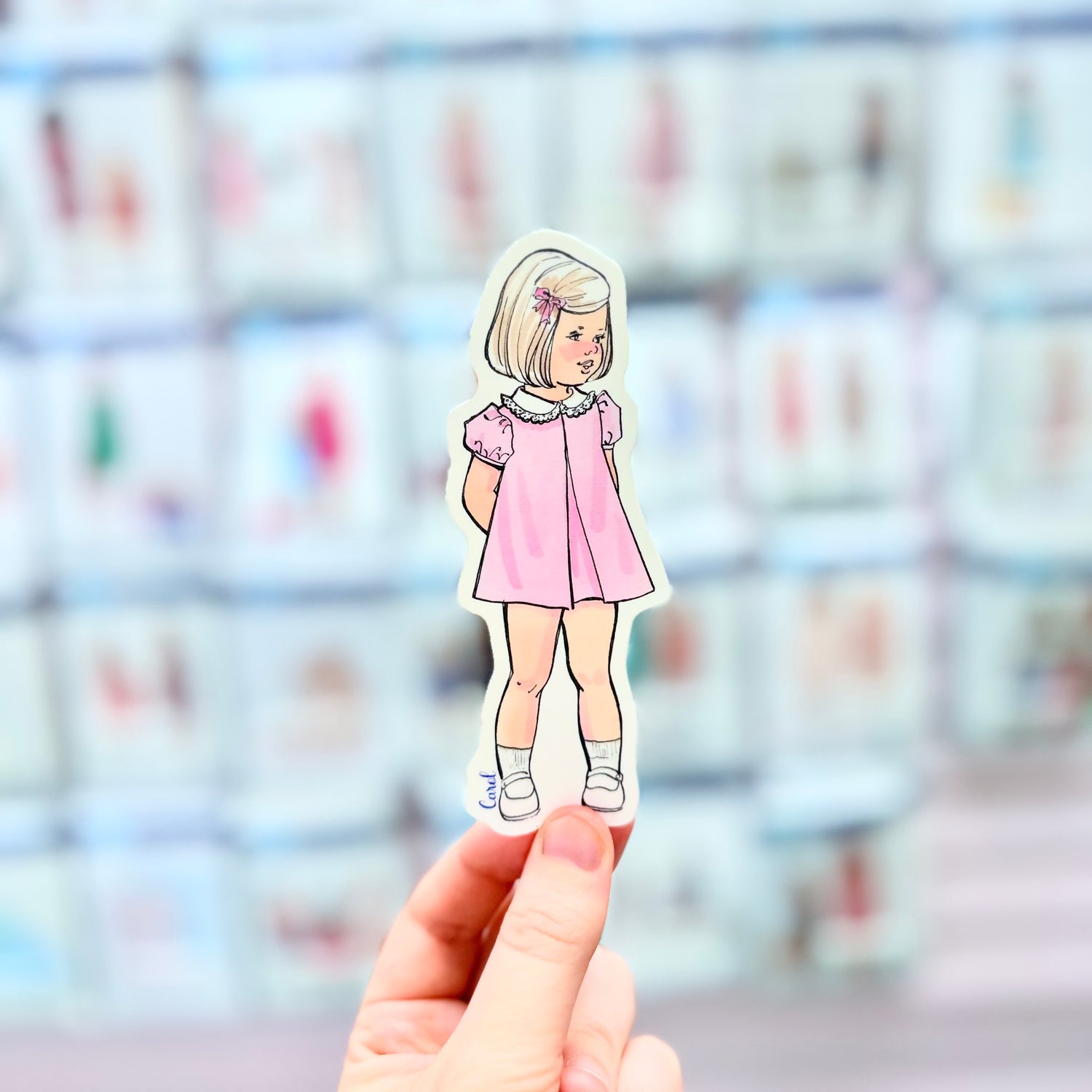 Carol Original Watercolor Art Sticker
