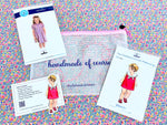 Children's Corner Georgia and Wendy sewing patterns with mesh project bag on floral fabric