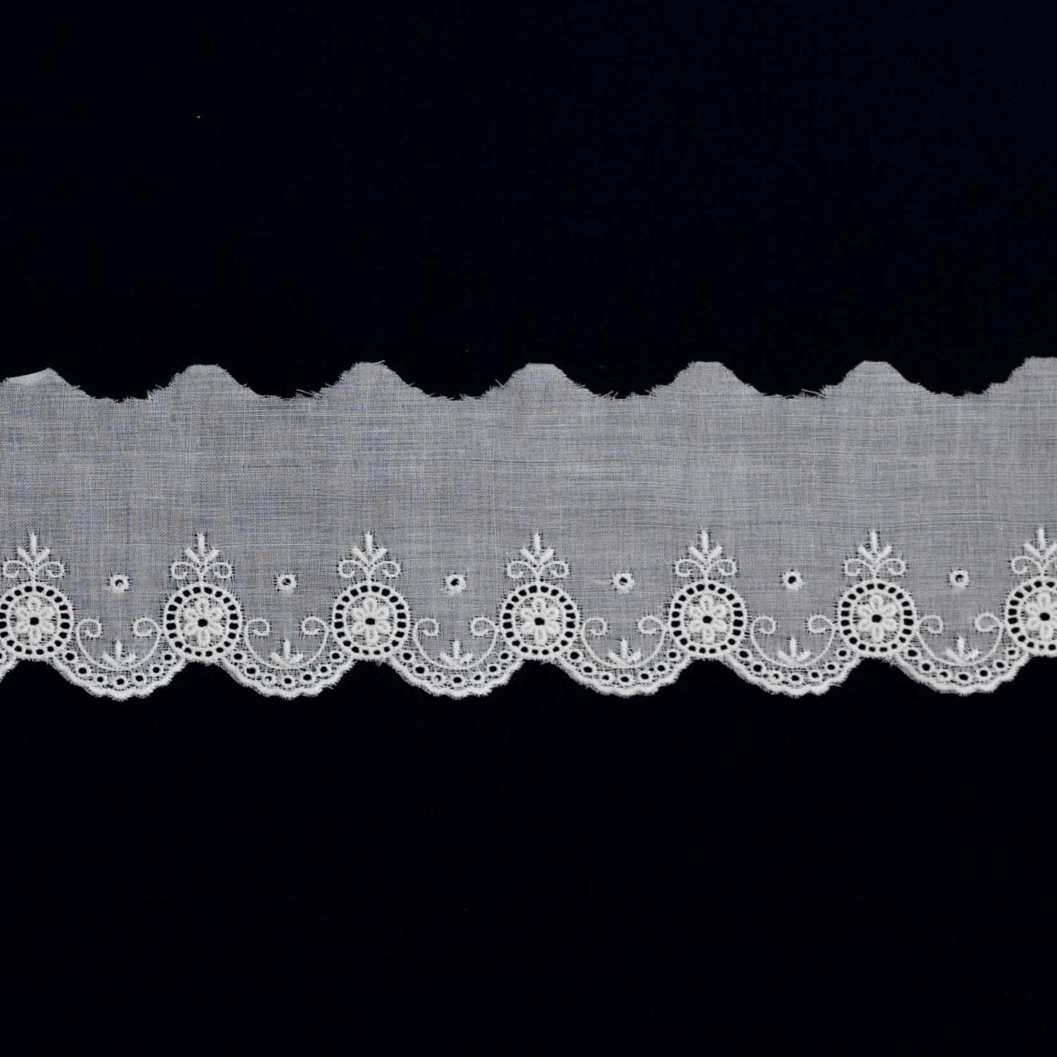 Swiss Embroidered Edging 64793 White