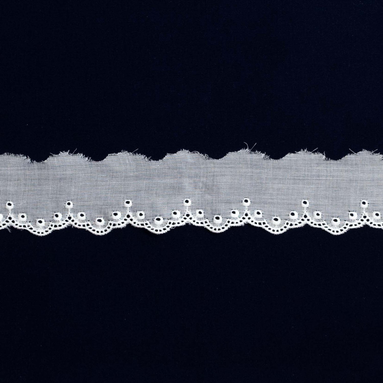 Swiss Embroidered Edging 73823 White