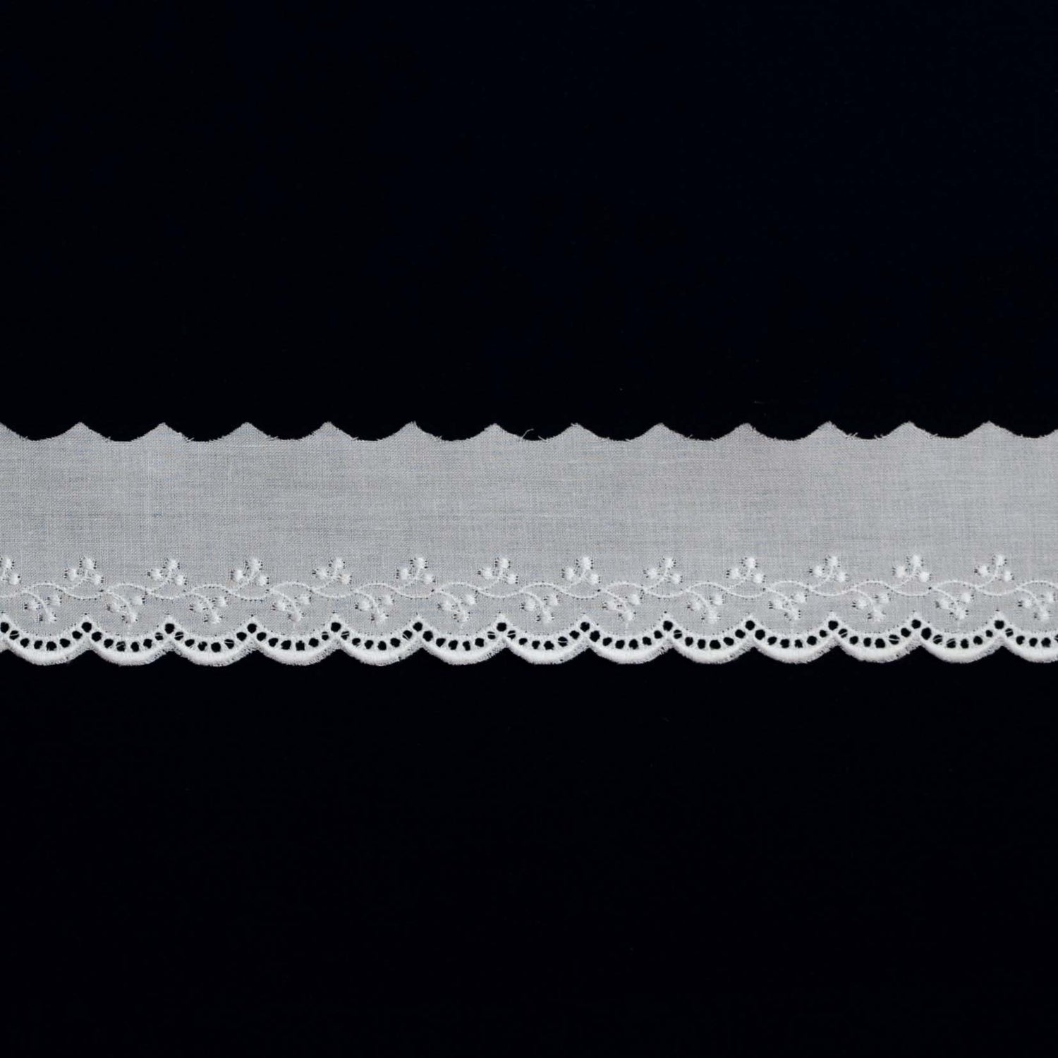 Swiss Embroidered Edging 63095 White