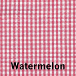 Watermelon red and white small gingham check cotton fabric swatch