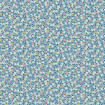 Riley Blake Cath Kidston Teeny One Blue fabric with scattered tiny multicolor ditsy floral print