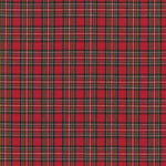 Red tartan plaid fabric with green, black, and yellow crosshatch stripes