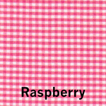 Raspberry pink and white small gingham check woven cotton fabric swatch
