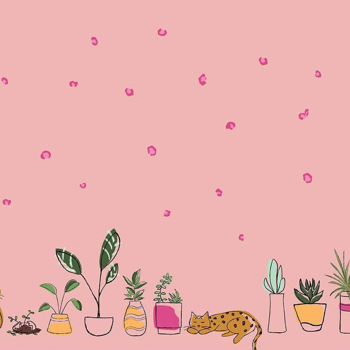 Double Border Leafy Keen Pink