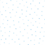 White flannel fabric with scattered tossed blue dots in varying shades and sizes