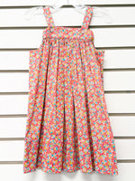 Girls pink floral sundress with wide straps and gathered skirt, size 3