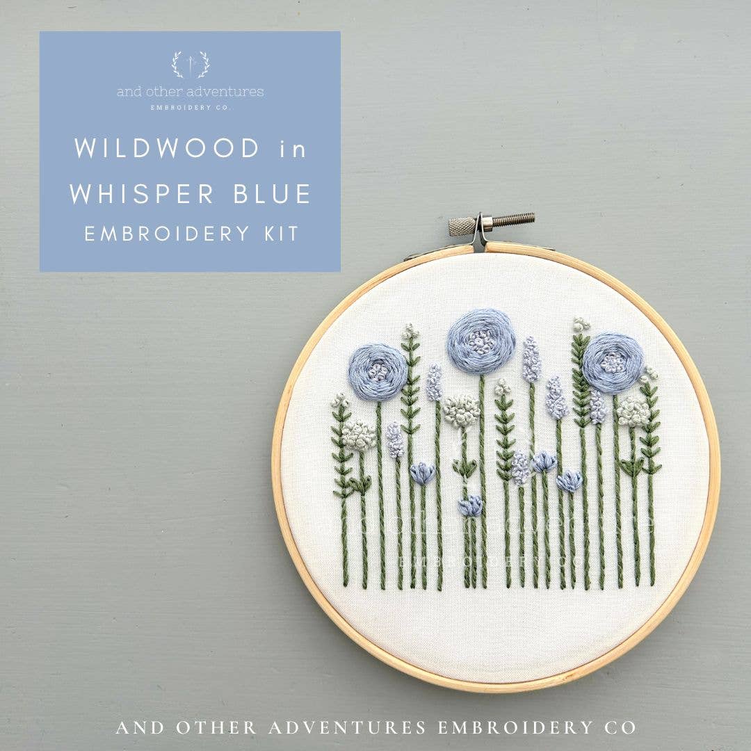 Hand Embroidery Kit - Wildwood in Whisper Blue