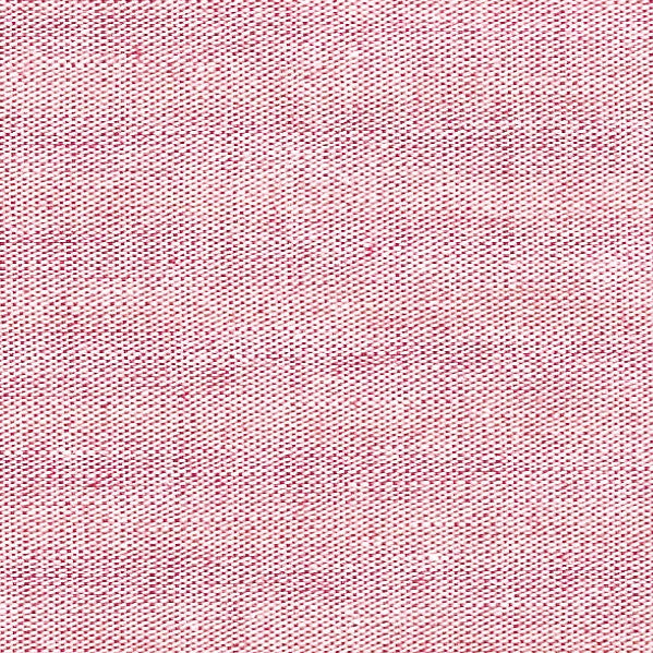 Close-up of red and white woven chambray fabric with subtle speckled texture