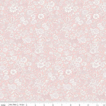 Riley Blake Emily Belle Powder Rose fabric with white floral print on pink background