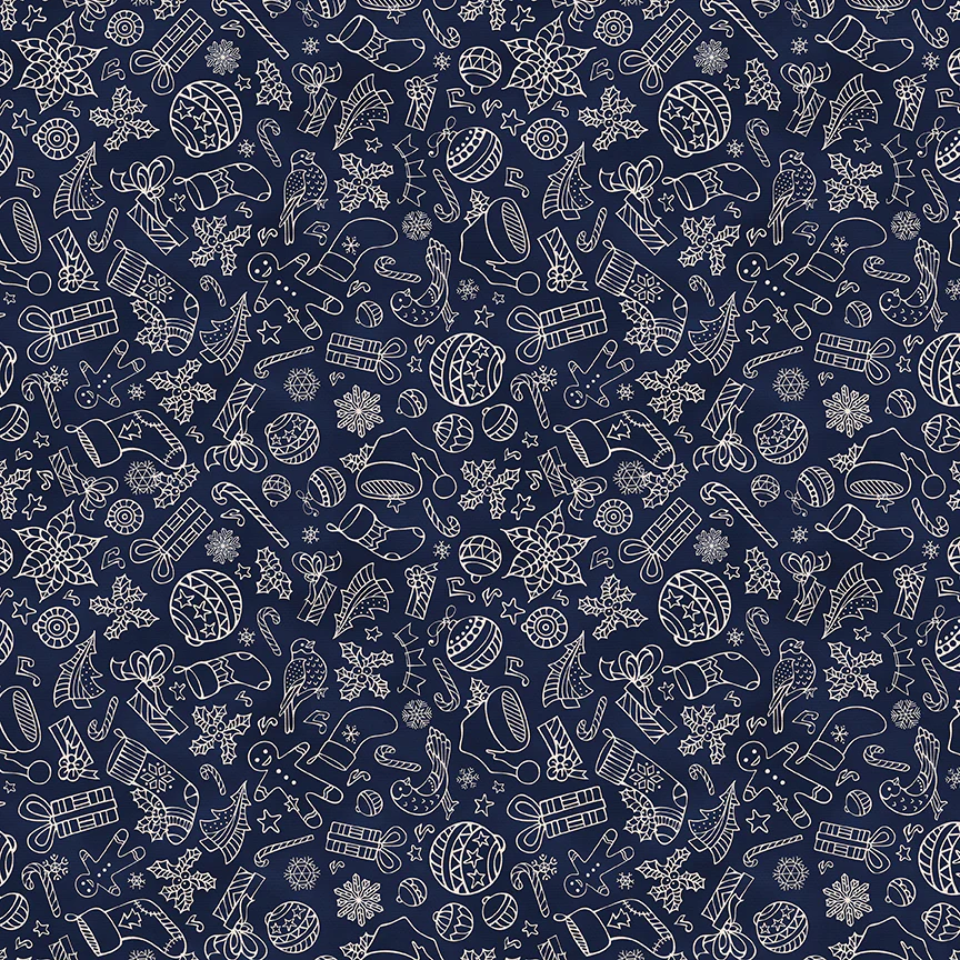 Christmas Illustrations on Navy
