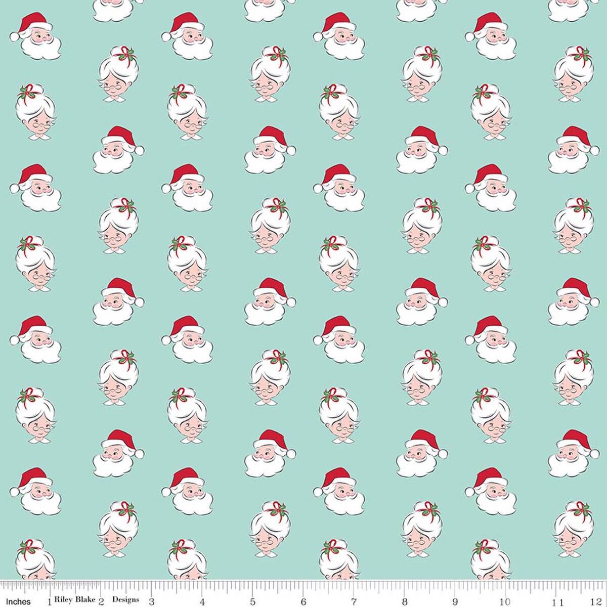 Claus & Co. Santa Heads Blue