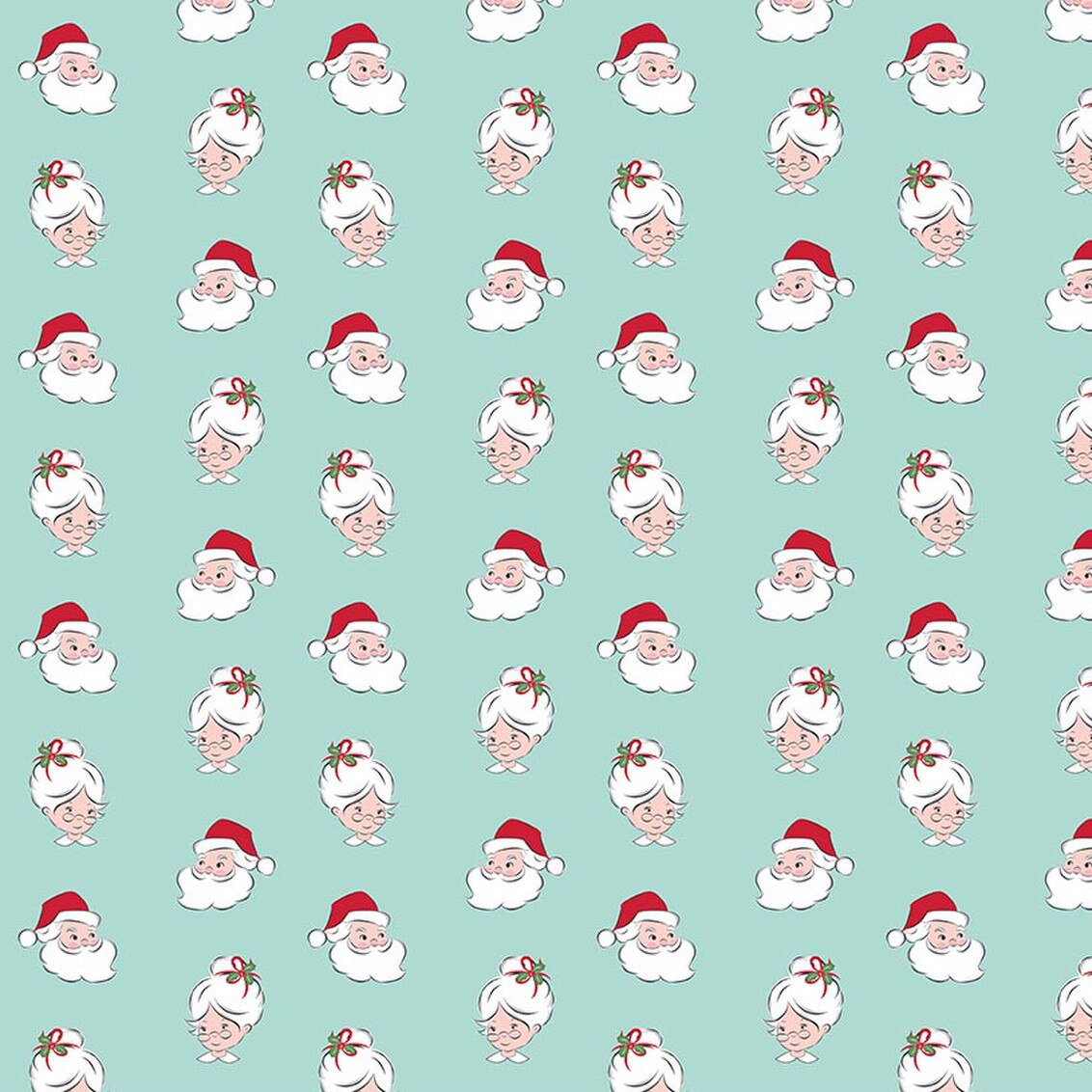Claus & Co. Santa Heads Blue