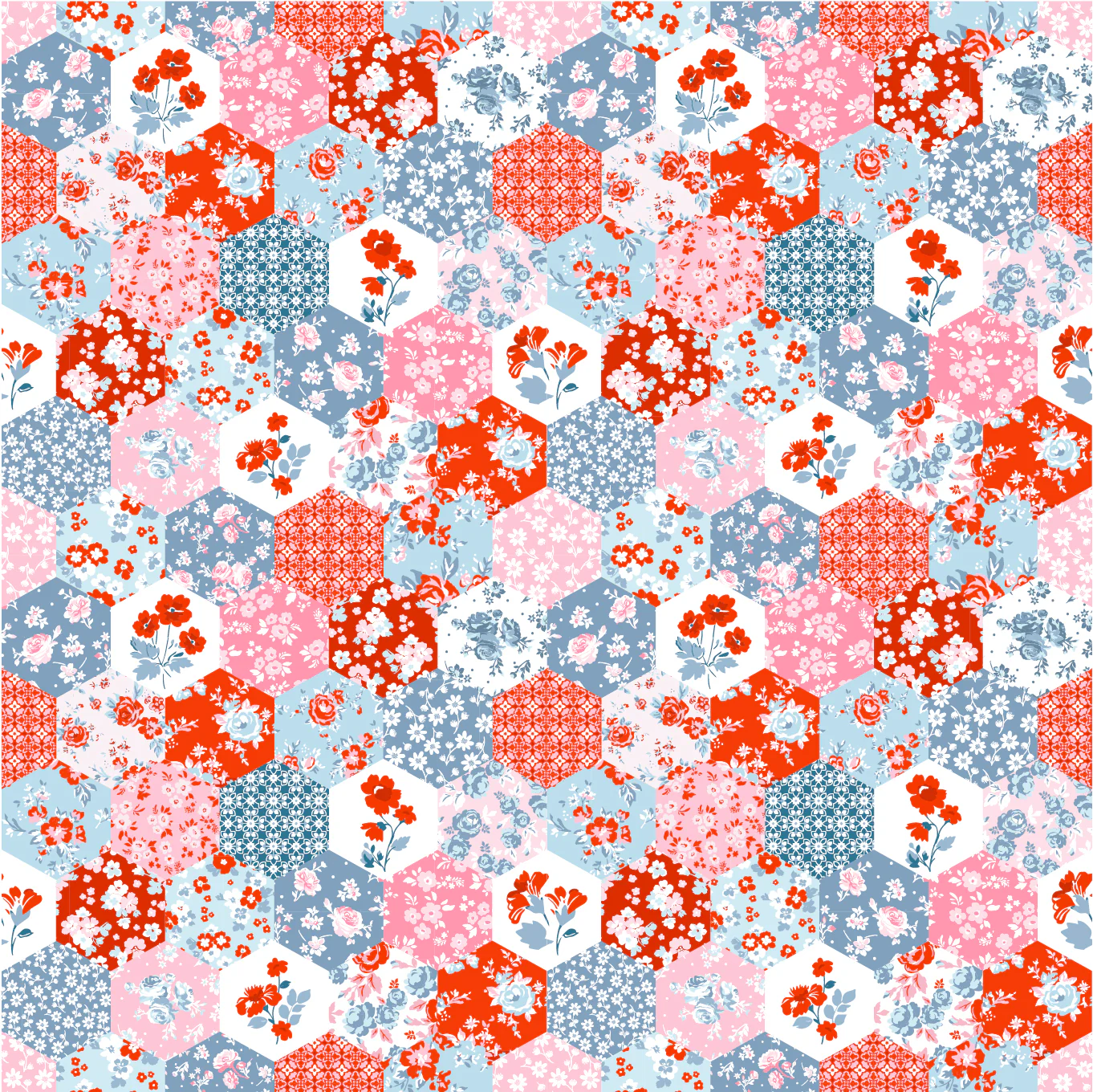 Quilted Roses Multi
