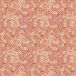 Pink coral cream densely packed small floral print cotton quilting fabric